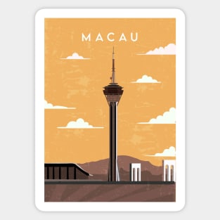 Macau. Retro travel poster Sticker